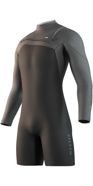2026 Mystic Mens Motion 3/2mm Longarm Front Zip Shorty Wetsuit 35000.250013 - Black